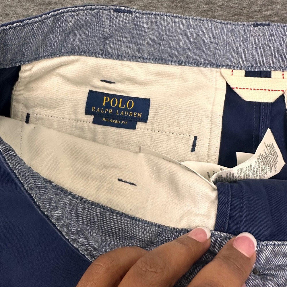 Polo Ralph Lauren Relaxed Fit Cotton Chino Relaxed Shorts Blue Casual‎ Size 30 - Picture 5 of 13